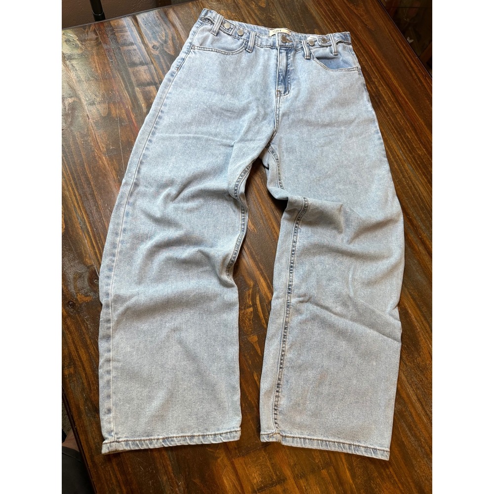 Wide Leg Jeans Light Wash High Rise OAT New York Cloud Luxe Denim Size 6 or 28
